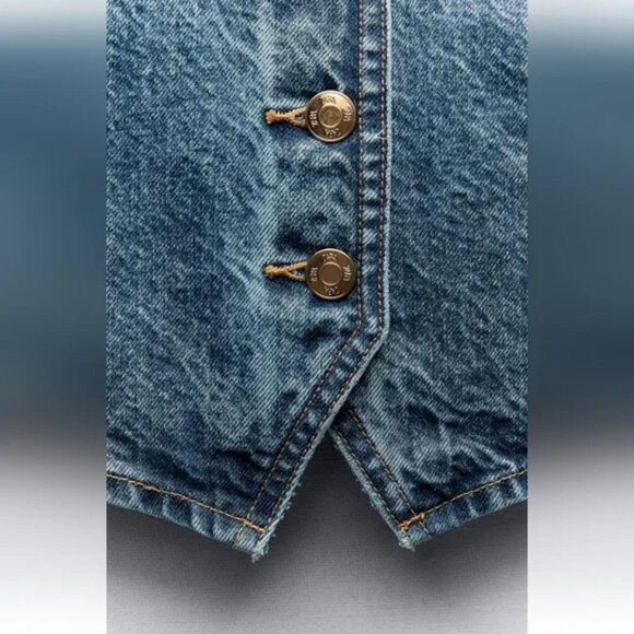 ZARA Z1975 CROPPED DENIM VEST - Picture 7 of 8